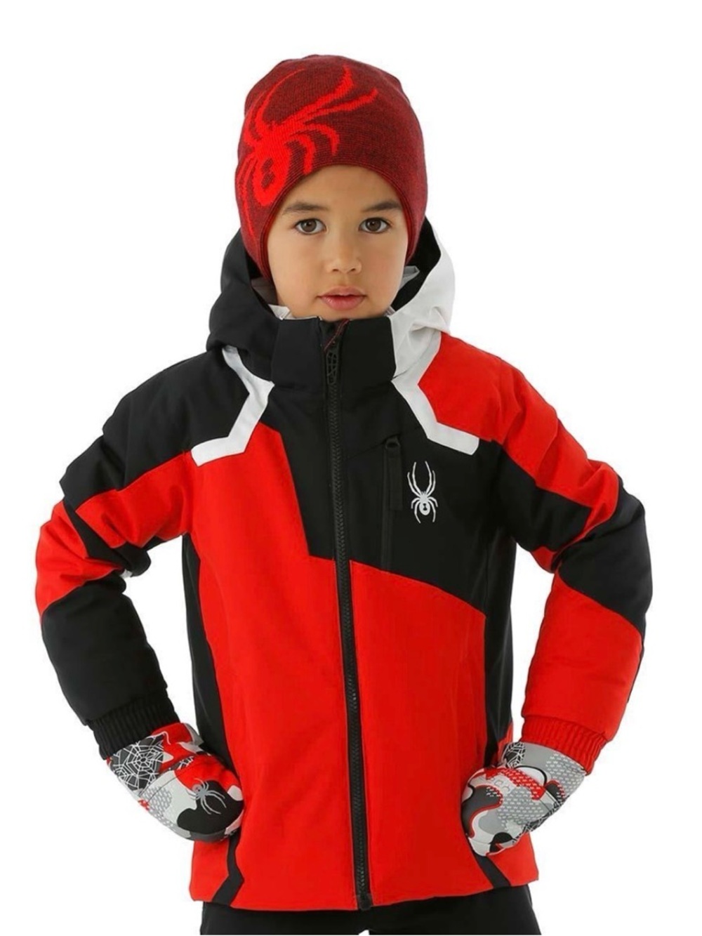 Spyder Kids Red Black White Spider Winter Jacket